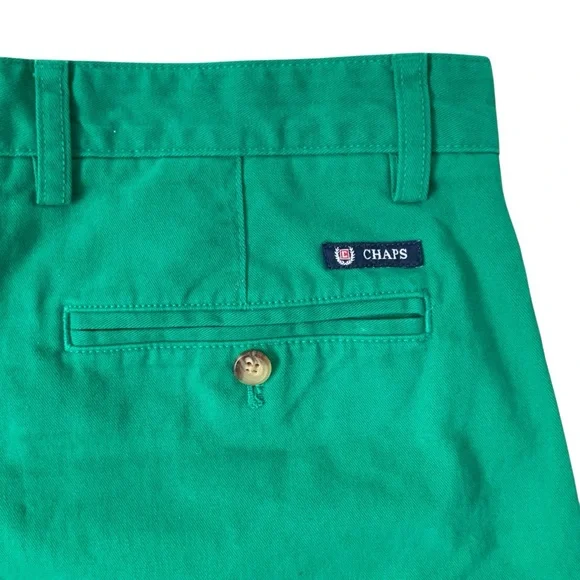 CHAPS Men's Flat Front Chino Shorts Vibrant Green Size 36 - Picture 4 of 10